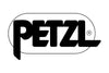 Sort Petzl-logo med fed typografi indrammet i en oval form på en hvid baggrund.