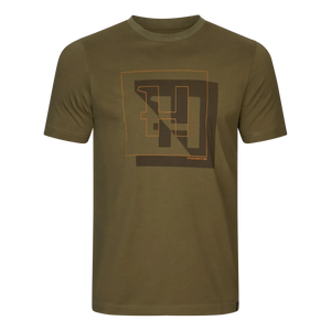 Härkila - H-logo S/S T-shirt // Dark olive fra Härkila - billede nr. 1 hos GrejFreak.dk