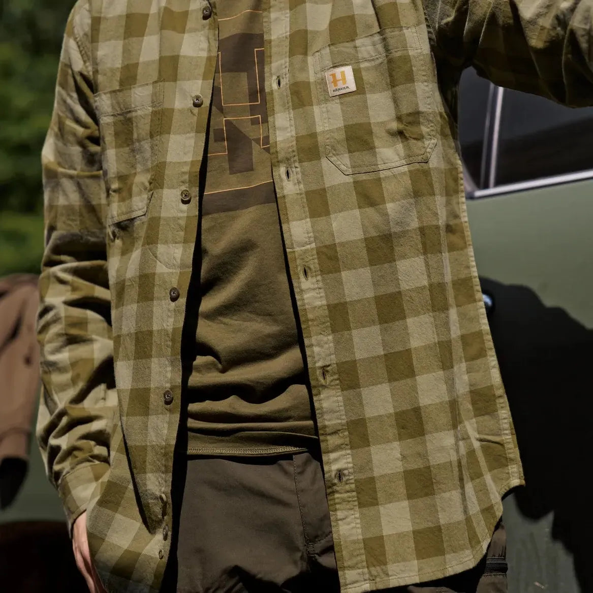 Härkila - Skandinavisk L/S-Skjorte // Dark Olive Check fra Härkila - billede nr. 8 hos GrejFreak.dk