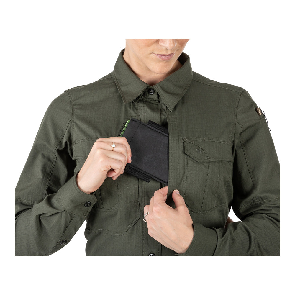 5.11 - Stryke Langærmet Dame Skjorte // TDU Green (190) fra 5.11 - billede nr. 4 hos GrejFreak.dk