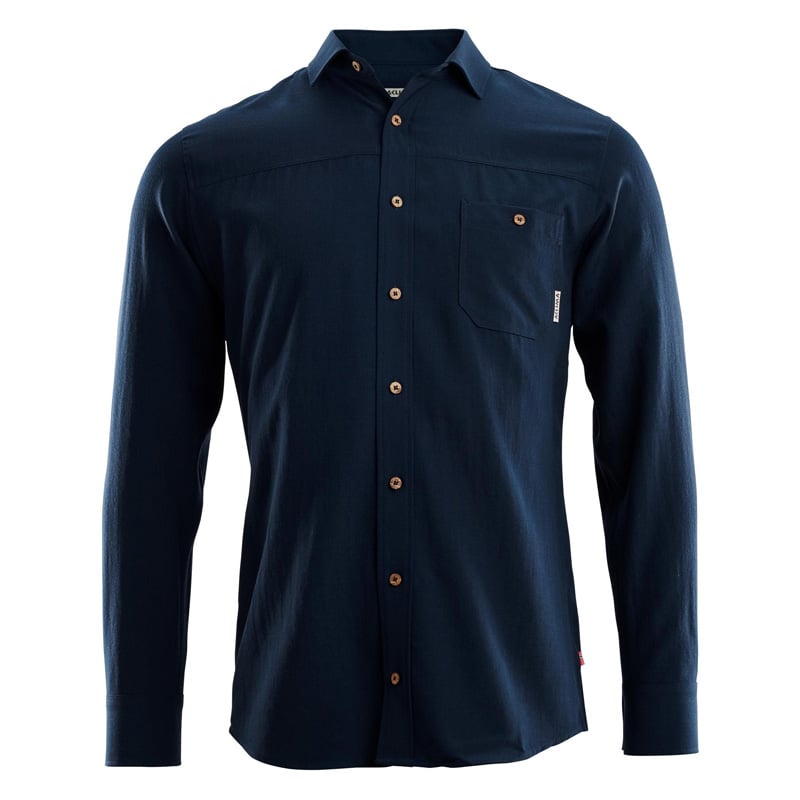 Aclima - LeisureWool Woven Herre Uldskjorte // Navy Blå fra Aclima - billede nr. 1 hos GrejFreak.dk