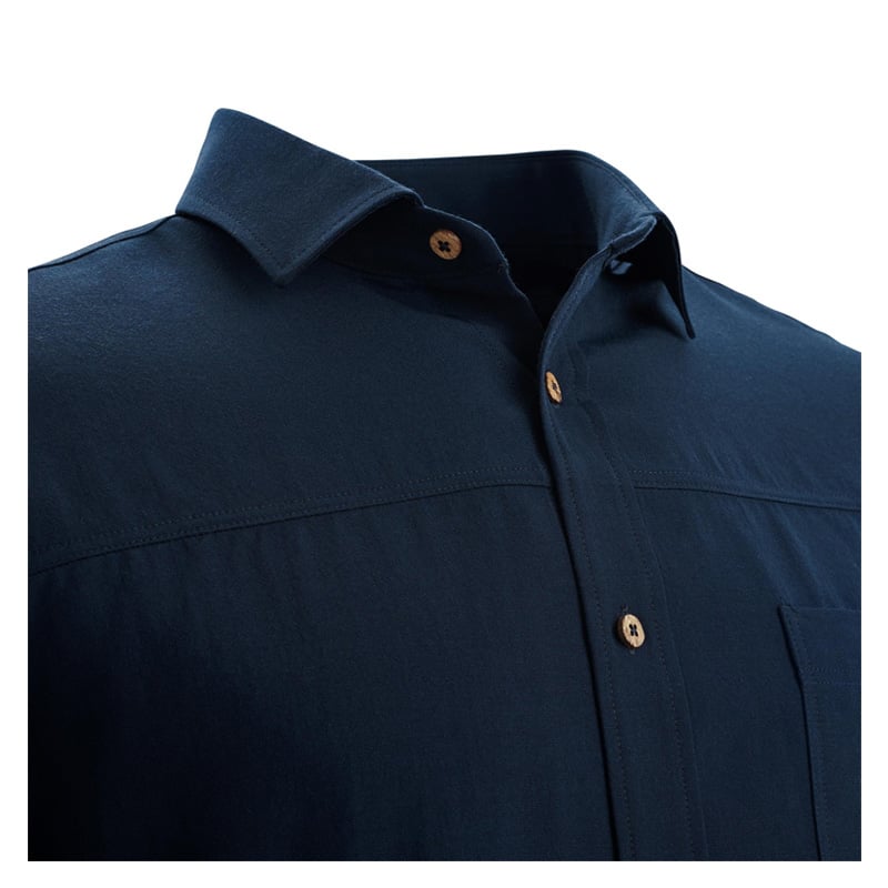 Aclima - LeisureWool Woven Herre Uldskjorte // Navy Blå fra Aclima - billede nr. 6 hos GrejFreak.dk