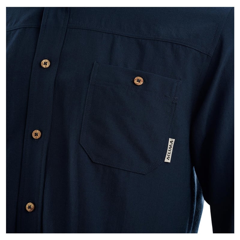 Aclima - LeisureWool Woven Herre Uldskjorte // Navy Blå fra Aclima - billede nr. 7 hos GrejFreak.dk