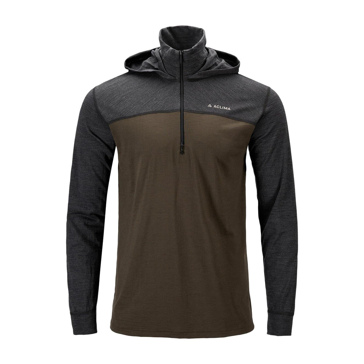Aclima - LightWool 180 Herre Hoodie // Tarmac/Marengo fra Aclima - billede nr. 1 hos GrejFreak.dk