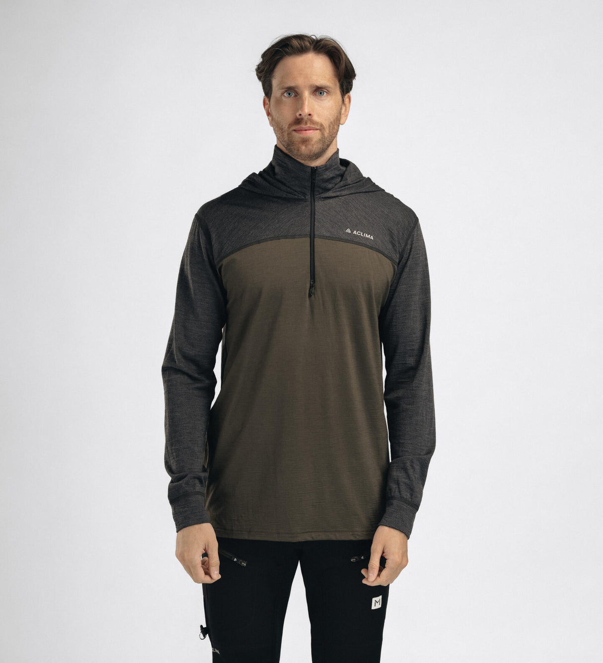 Aclima - LightWool 180 Herre Hoodie // Tarmac/Marengo fra Aclima - billede nr. 5 hos GrejFreak.dk