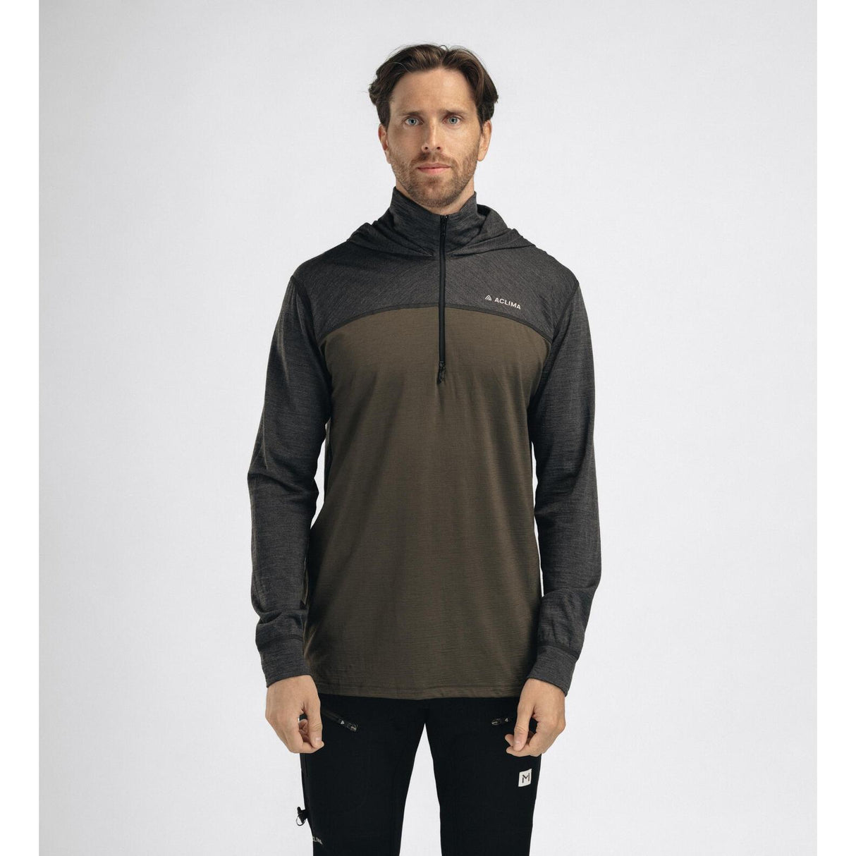 Aclima - LightWool 180 Herre Hoodie // Tarmac/Marengo fra Aclima - billede nr. 5 hos GrejFreak.dk