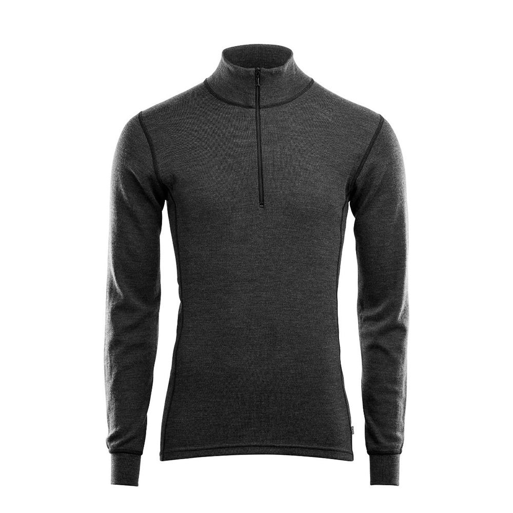 Aclima - WarmWool 200g Mock Neck Herre Uldtrøje // Grå / Sort fra Aclima - billede nr. 1 hos GrejFreak.dk