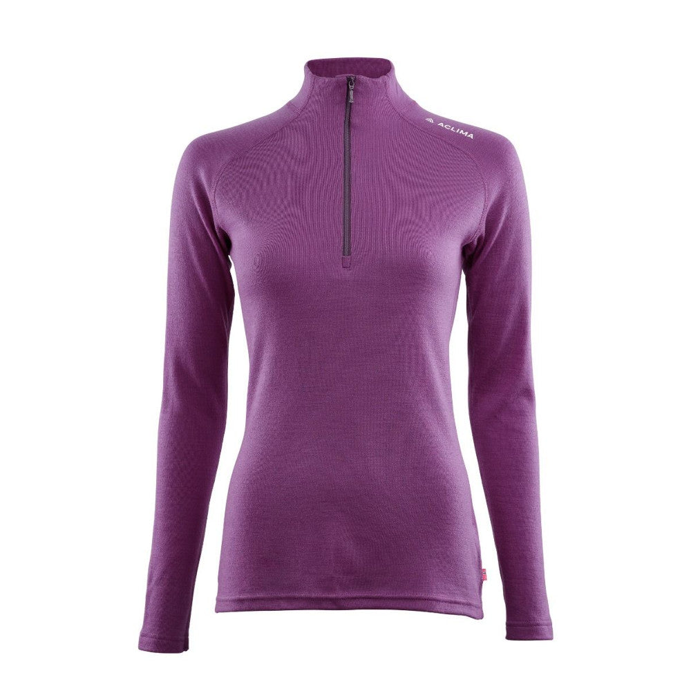 Aclima - WarmWool Dame Mock Neck m. Lynlås // Lilla fra Aclima - billede nr. 1 hos GrejFreak.dk