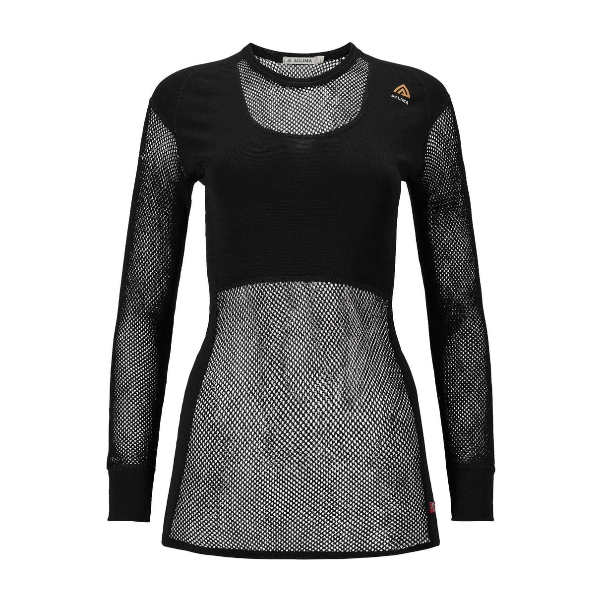 Aclima - WoolNet 120g Dame Crew Neck Uldtrøje // Sort fra Aclima - billede nr. 1 hos GrejFreak.dk