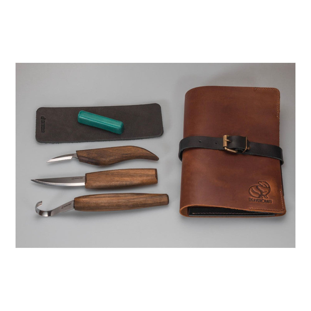 BeaverCraft - Deluxe 1 Snittekniv Sæt 4 Dele fra BeaverCraft - billede nr. 1 hos GrejFreak.dk