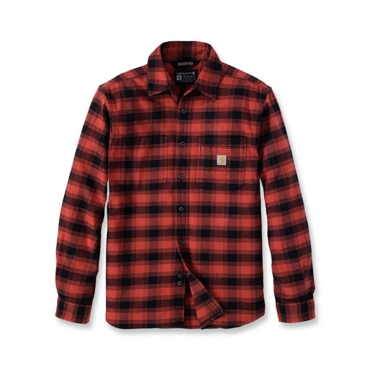 Carhartt - Flannel L/S Plaid Skjorte // Rød Okker fra Carhartt - billede nr. 1 hos GrejFreak.dk