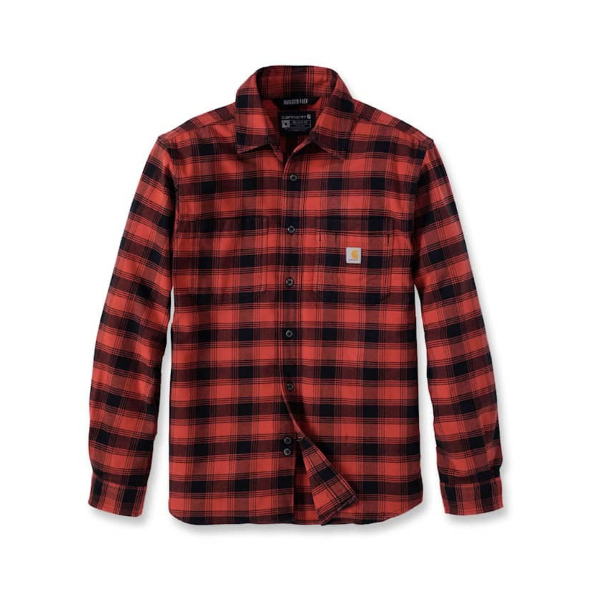 Carhartt - Flannel L/S Plaid Skjorte // Rød Okker fra Carhartt - billede nr. 1 hos GrejFreak.dk