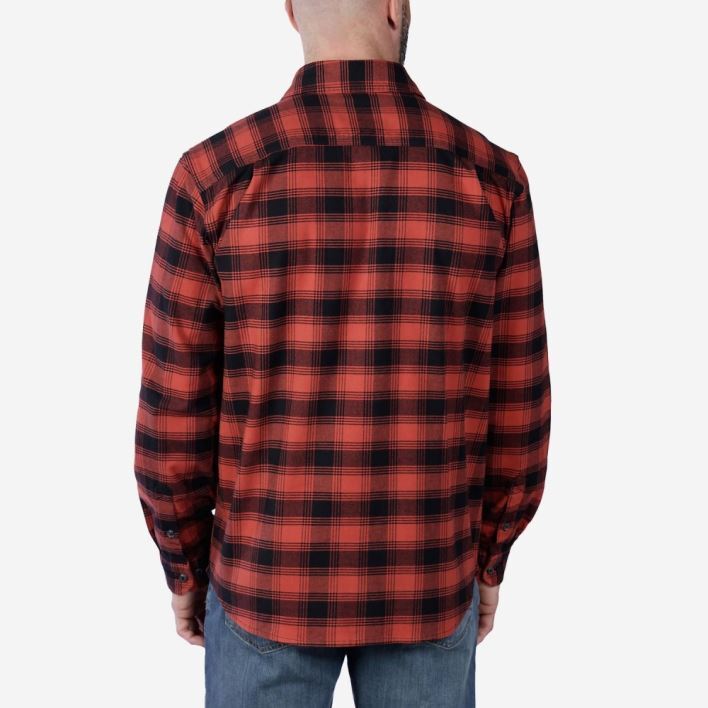 Carhartt - Flannel L/S Plaid Skjorte // Rød Okker fra Carhartt - billede nr. 3 hos GrejFreak.dk