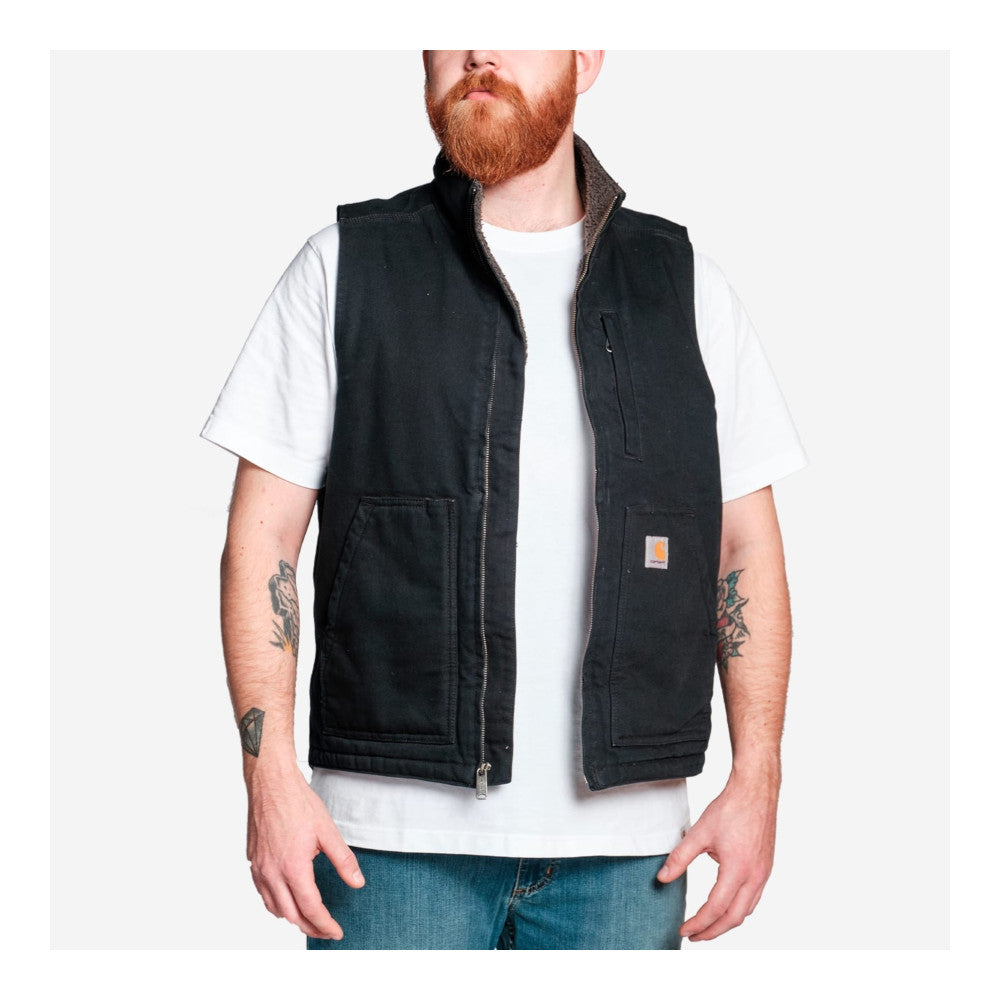 Carhartt - Washed Duck Lined Mock Neck Vest // Sort fra Carhartt - billede nr. 7 hos GrejFreak.dk