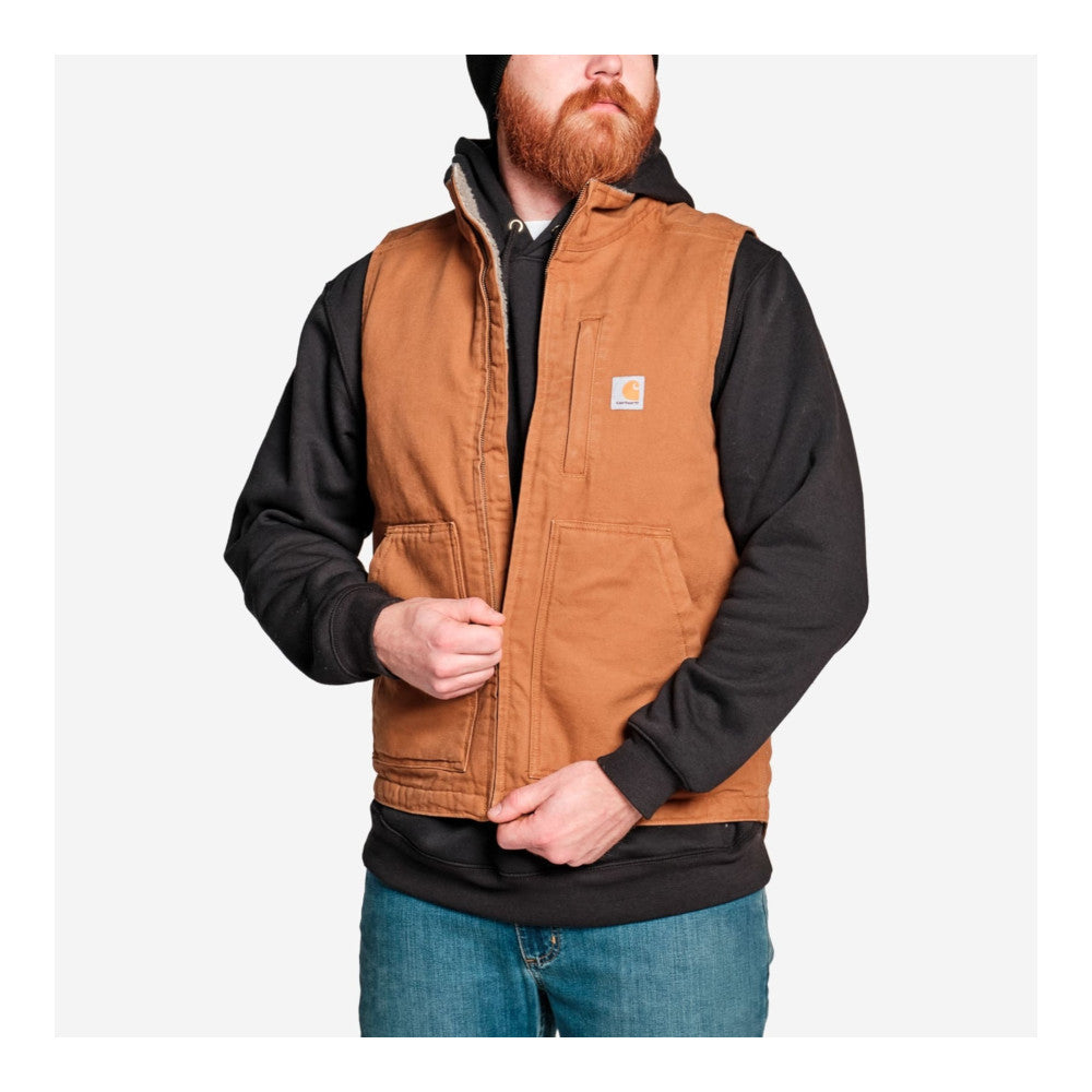 Carhartt - Washed Duck Lined Mock Neck Vest // Brun fra Carhartt - billede nr. 3 hos GrejFreak.dk