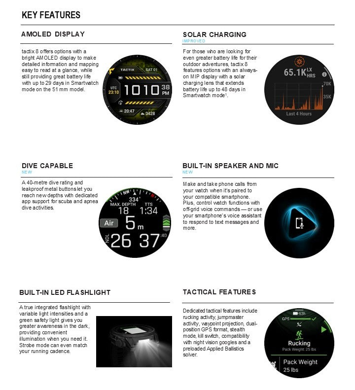 Garmin - Tactix 8 AMOLED 47mm GPS Ur fra Garmin - billede nr. 14 hos GrejFreak.dk