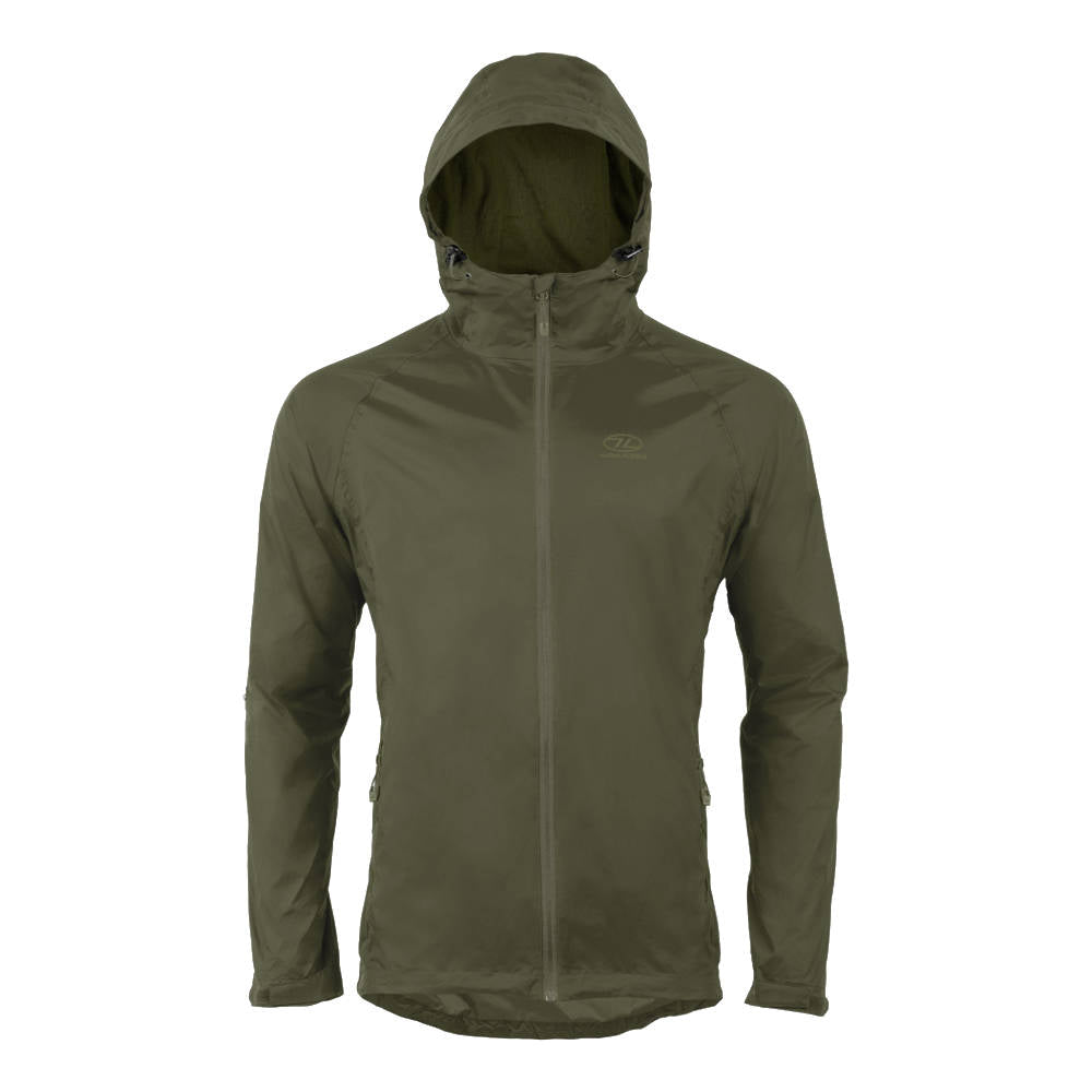 Highlander - Stow & Go Vandtæt Herre Regnjakke // Olivengrøn fra Highlander - billede nr. 1 hos GrejFreak.dk