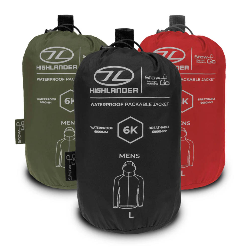 Highlander - Stow & Go Vandtæt Herre Regnjakke // Sort fra Highlander - billede nr. 3 hos GrejFreak.dk