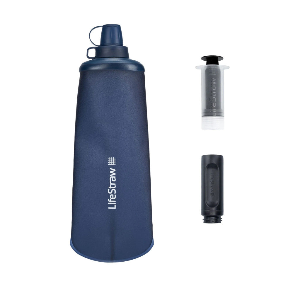 LifeStraw - Peak Squeeze Vandrensningsflaske 1L // Blå fra LifeStraw - billede nr. 2 hos GrejFreak.dk