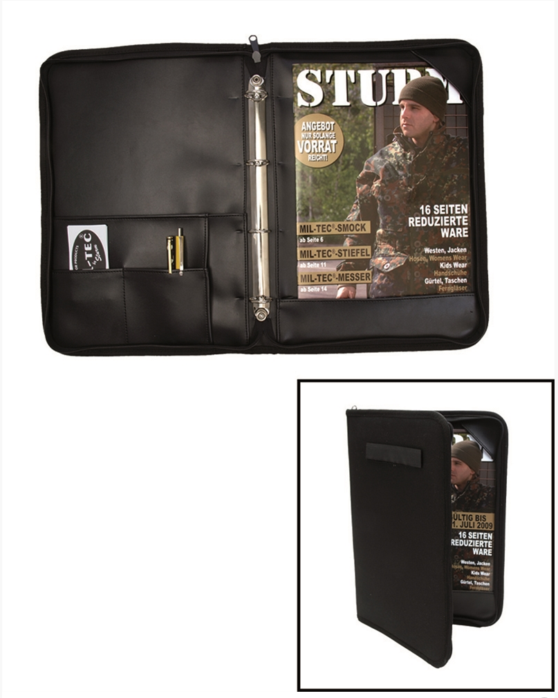 Mil-Tec - Commander DIN A4 Mappe // Sort fra Mil-Tec - billede nr. 1 hos GrejFreak.dk