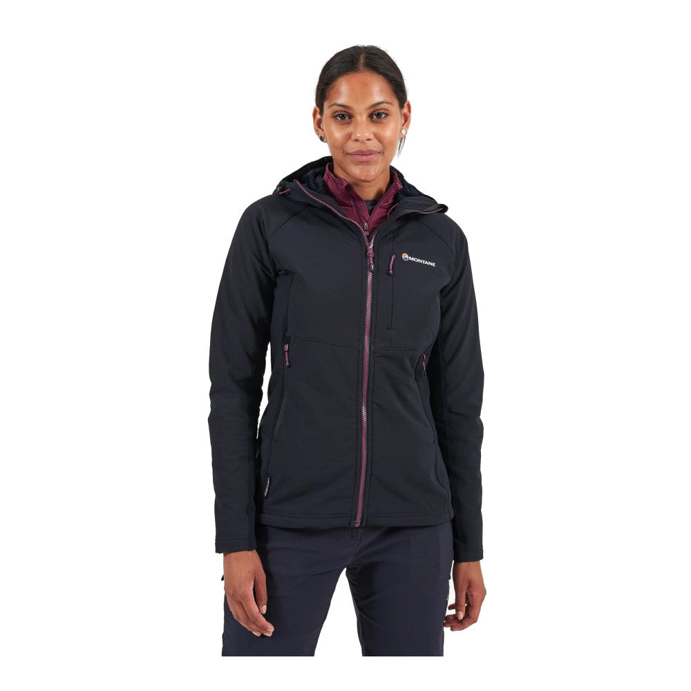 Montane - Krypton Dame Softshell Hoodie // Sort fra Montane - billede nr. 2 hos GrejFreak.dk