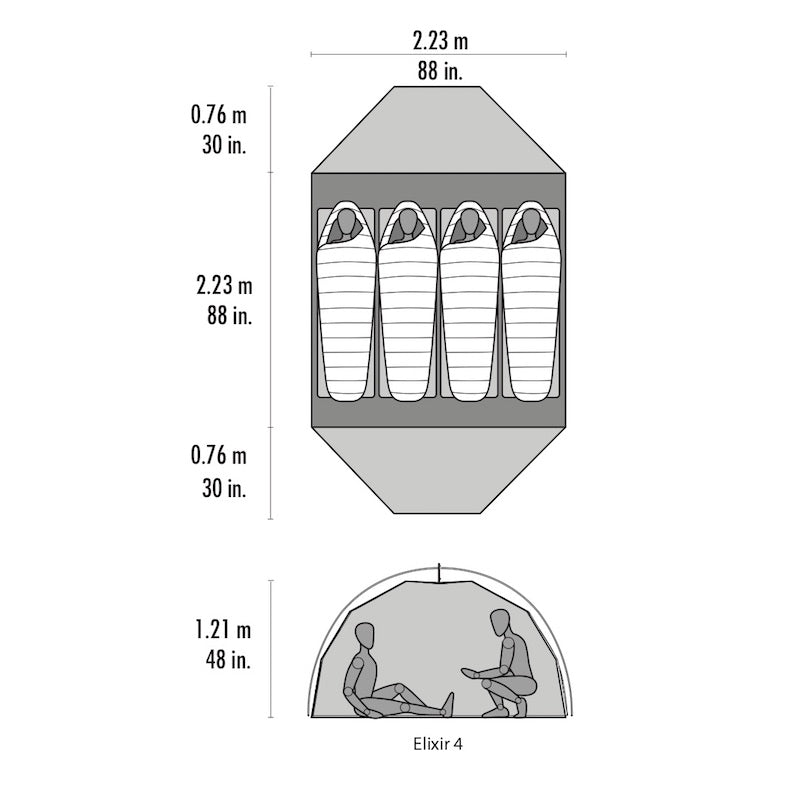 MSR - Elixir V2 4-personers Telt inkl. Footprint - (DEMO) // Grå fra MSR - billede nr. 6 hos GrejFreak.dk