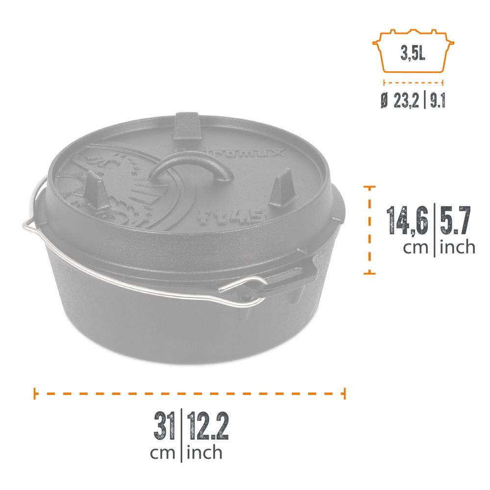 Petromax - Dutch Oven ft4.5 Støbejernsgryde med flad bund (4,5L) fra Petromax - billede nr. 2 hos GrejFreak.dk
