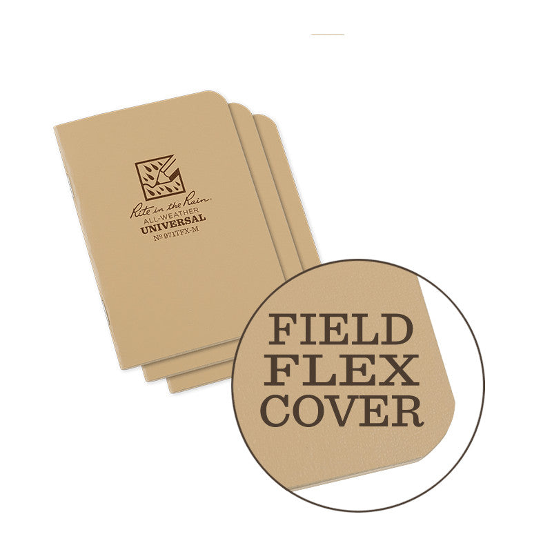 Rite In The Rain - Mini Stapled Notebook (3-pak) // Sand fra Rite in the Rain - billede nr. 1 hos GrejFreak.dk