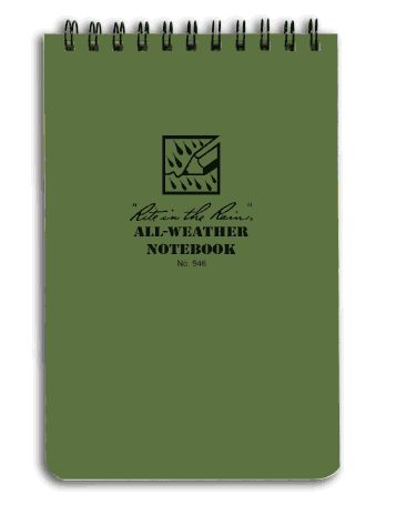 Rite In The Rain - Pocket Top Spiral 10 x 15 cm // Olivengrøn fra Rite in the Rain - billede nr. 1 hos GrejFreak.dk