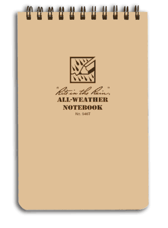 Rite In The Rain - Pocket Top Spiral 10 x 15 cm // Sand / Ørken fra Rite in the Rain - billede nr. 2 hos GrejFreak.dk