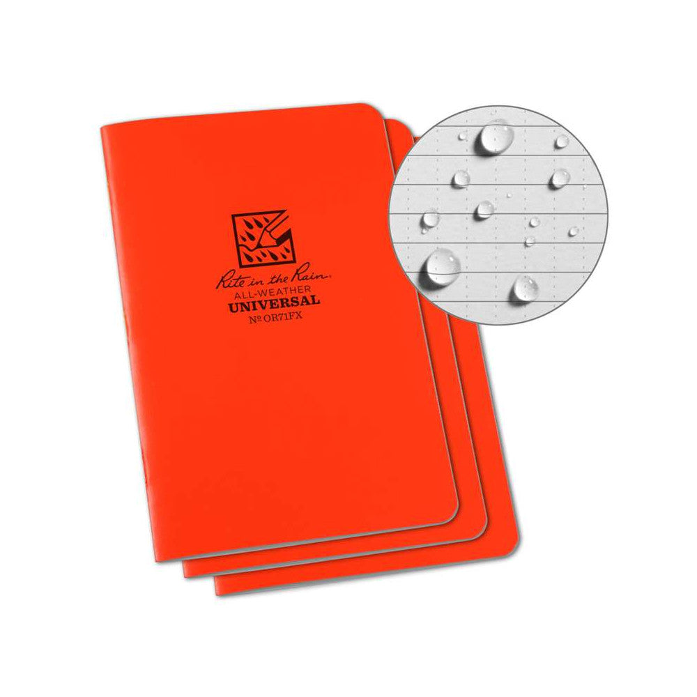 Rite In The Rain - Stapled Notebook (3-pak) // Orange fra Rite in the Rain - billede nr. 1 hos GrejFreak.dk