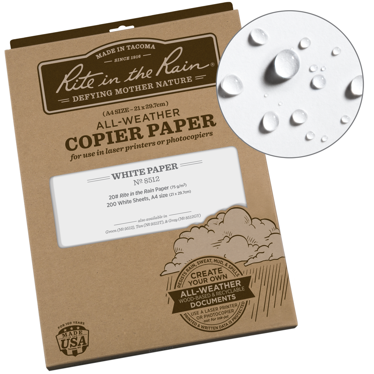 Rite In The Rain - Vandtæt Kopipapir A4 fra Rite in the Rain - billede nr. 2 hos GrejFreak.dk