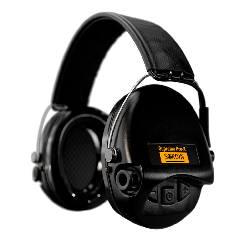 Sordin - Supreme Pro-X Black Leather Elektronisk Høreværn 82 dB fra Sordin - billede nr. 1 hos GrejFreak.dk