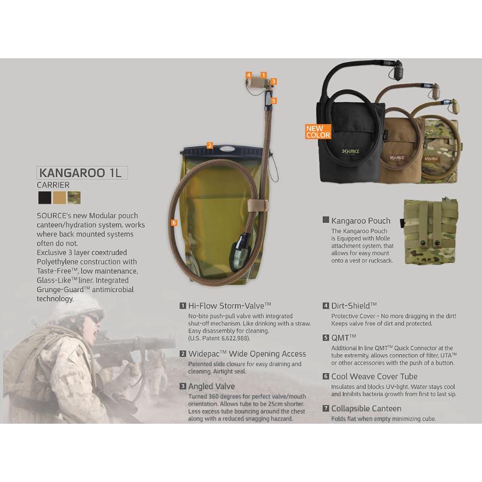 Source - Kangaroo Drikkesystem 1L MultiCam fra Source Tactical Gear - billede nr. 5 hos GrejFreak.dk