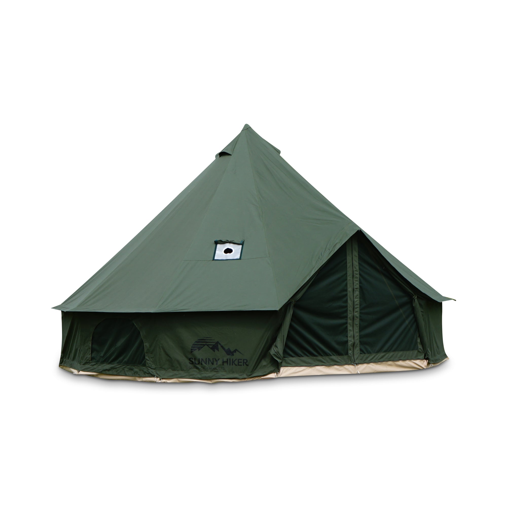 Sunny Hiker - Bomuld Large 10-personers Klokketelt // Grøn fra Sunny Hiker - billede nr. 4 hos GrejFreak.dk