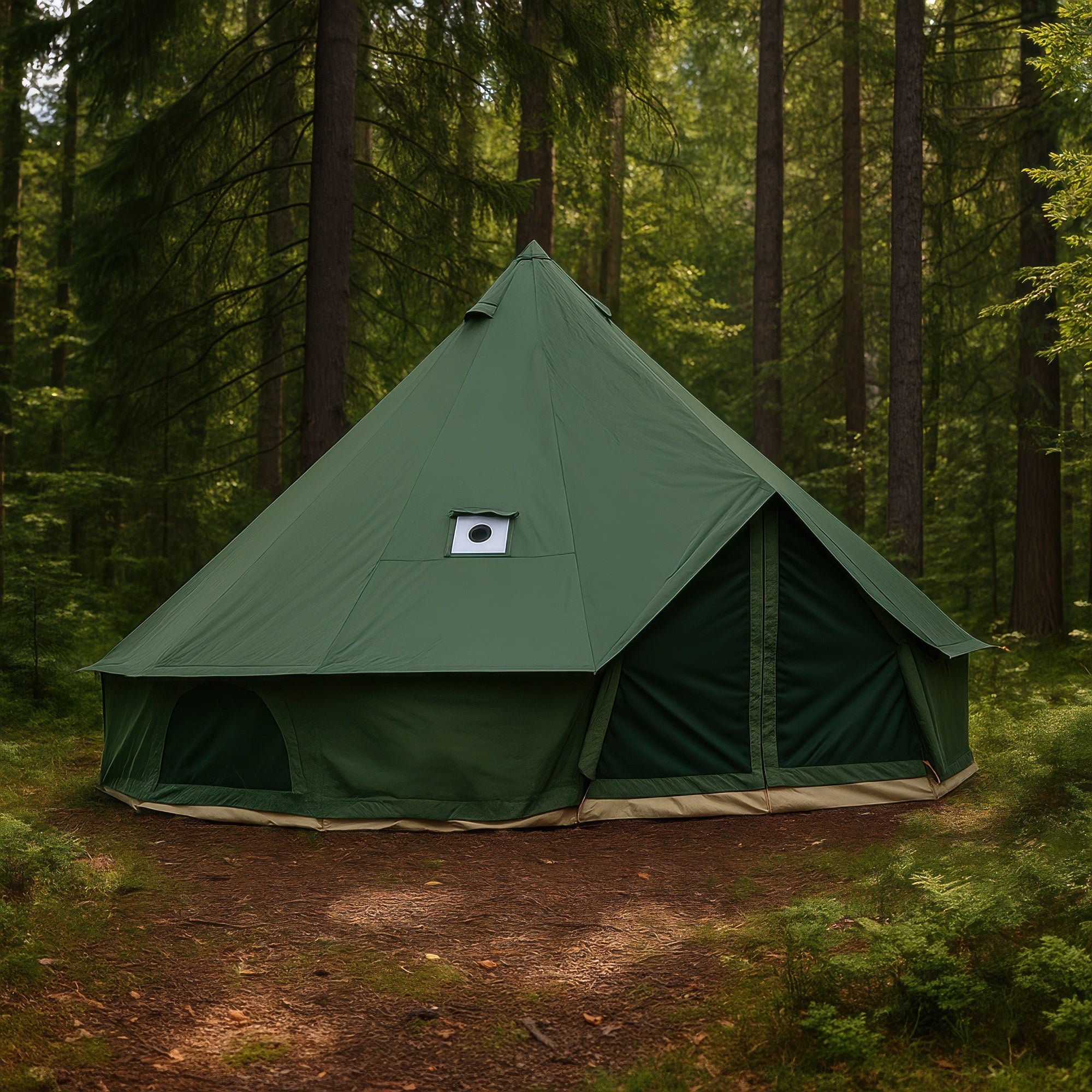 Sunny Hiker - Bomuld Large 10-personers Klokketelt // Grøn fra Sunny Hiker - billede nr. 5 hos GrejFreak.dk