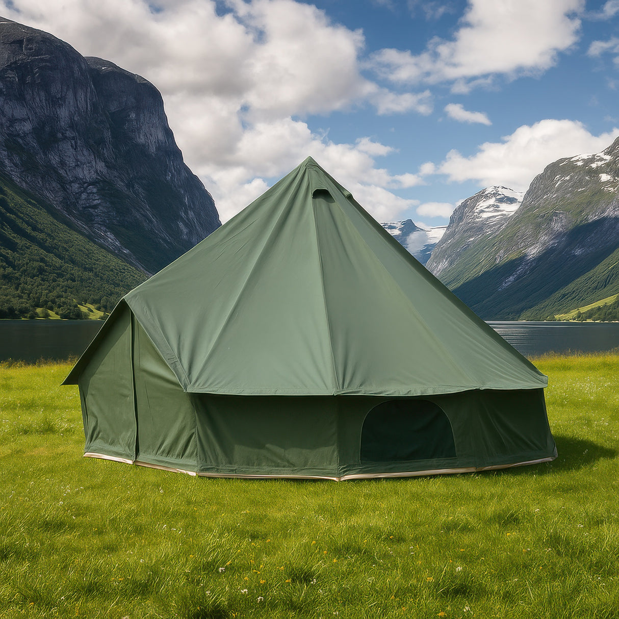Sunny Hiker - Bomuld Large 10-personers Klokketelt // Grøn fra Sunny Hiker - billede nr. 6 hos GrejFreak.dk