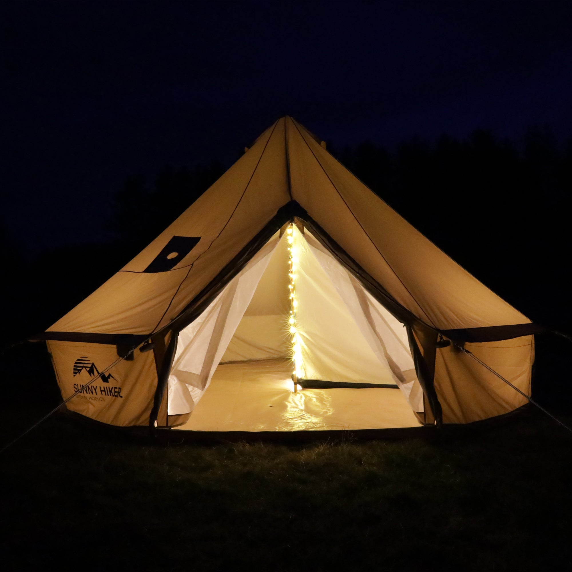 Sunny Hiker - Bomuld Large 10-personers Klokketelt // Beige fra Sunny Hiker - billede nr. 12 hos GrejFreak.dk