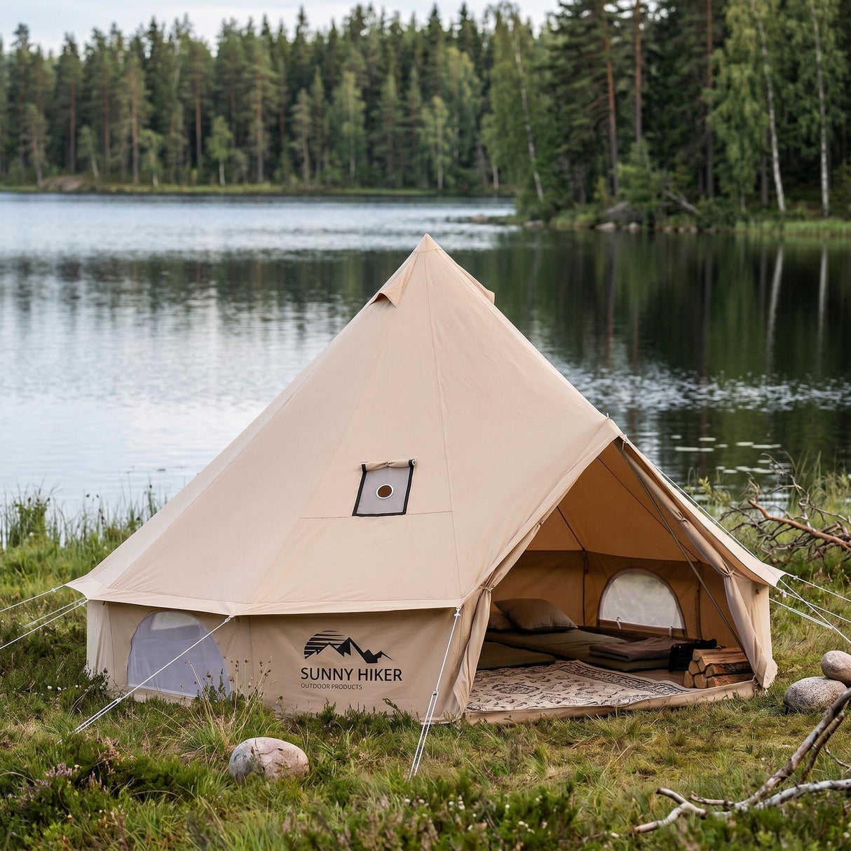 Sunny Hiker - Bomuld Medium 8-personers Klokketelt fra Sunny Hiker - billede nr. 3 hos GrejFreak.dk