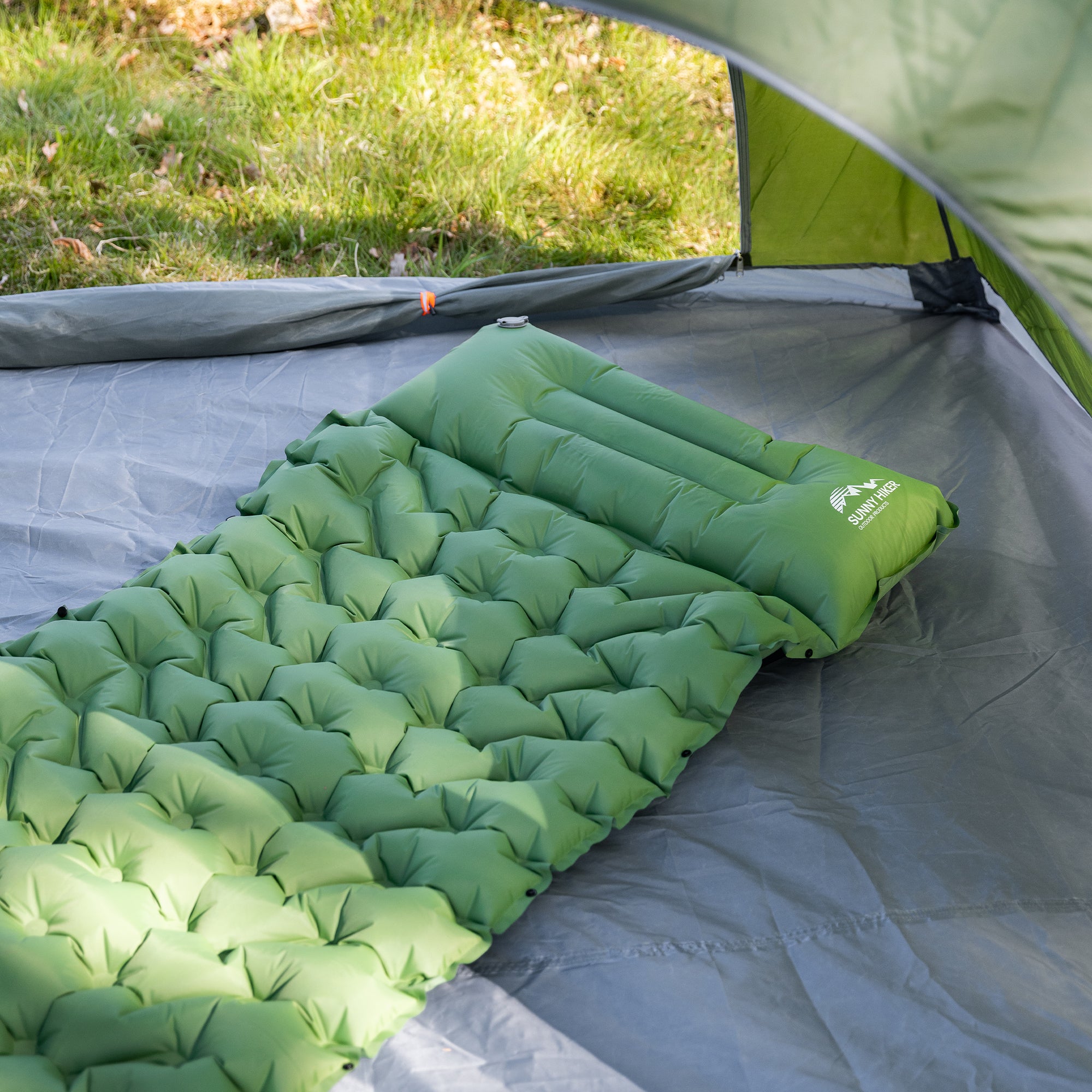 Sunny Hiker - Comfort Liggeunderlag m. Fodpumpe // Grøn fra Sunny Hiker - billede nr. 11 hos GrejFreak.dk