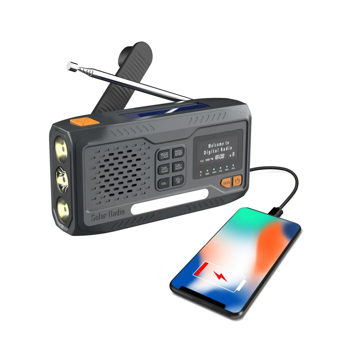 Sunny Hiker - DAB+/FM Nødradio m. Powerbank 5000 mAh fra Sunny Hiker - billede nr. 2 hos GrejFreak.dk