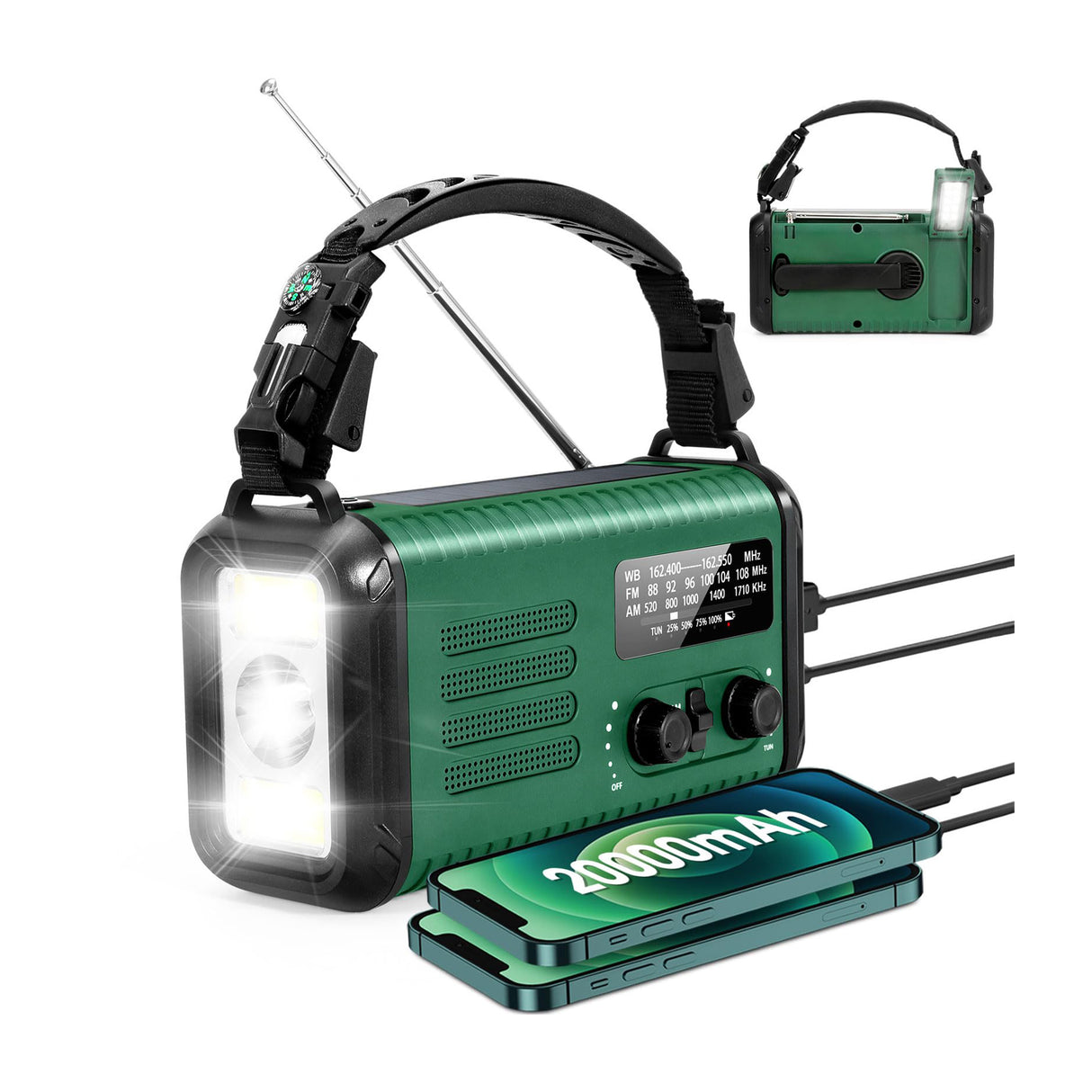 Sunny Hiker - Nødradio m. Powerbank 20.000 mAh fra Sunny Hiker - billede nr. 1 hos GrejFreak.dk