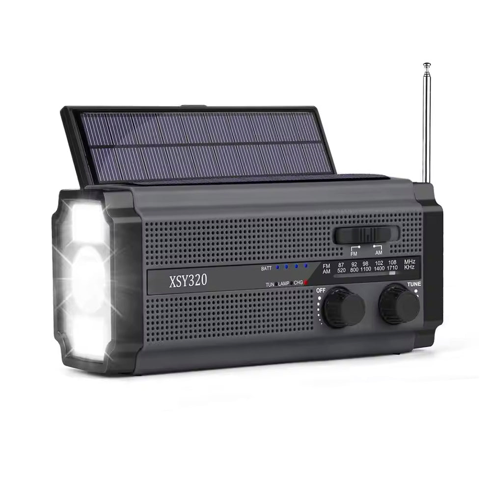 Sunny Hiker - Nødradio m. Powerbank 5.000 mAh (Kan bruge 3xAAA Batterier) // Sort fra Sunny Hiker - billede nr. 1 hos GrejFreak.dk