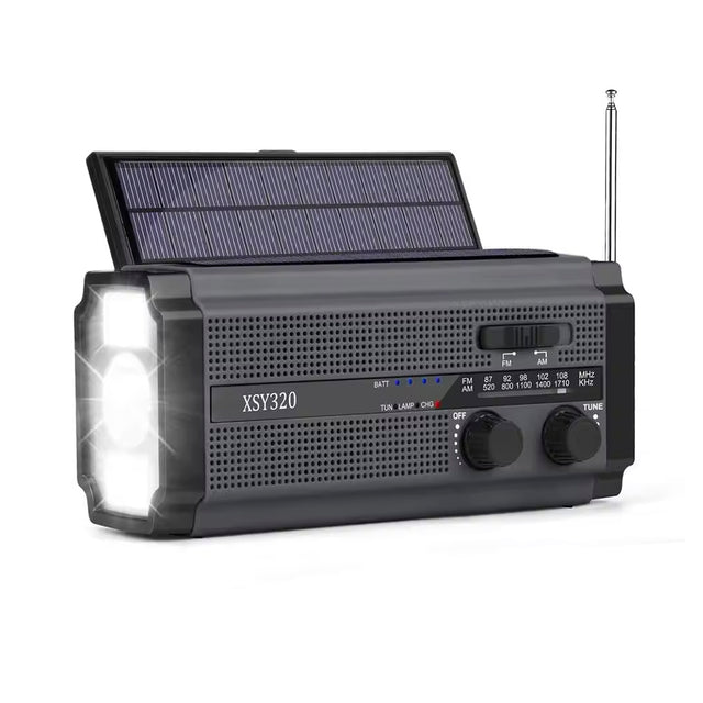 Sunny Hiker - Nødradio m. Powerbank 5.000 mAh (Kan bruge 3xAAA Batterier) // Sort fra Sunny Hiker - billede nr. 1 hos GrejFreak.dk