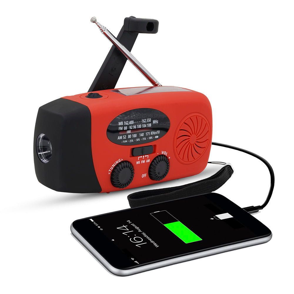 Sunny Hiker - Nødradio m. Powerbank 5.000 mAh // Rød fra Sunny Hiker - billede nr. 1 hos GrejFreak.dk