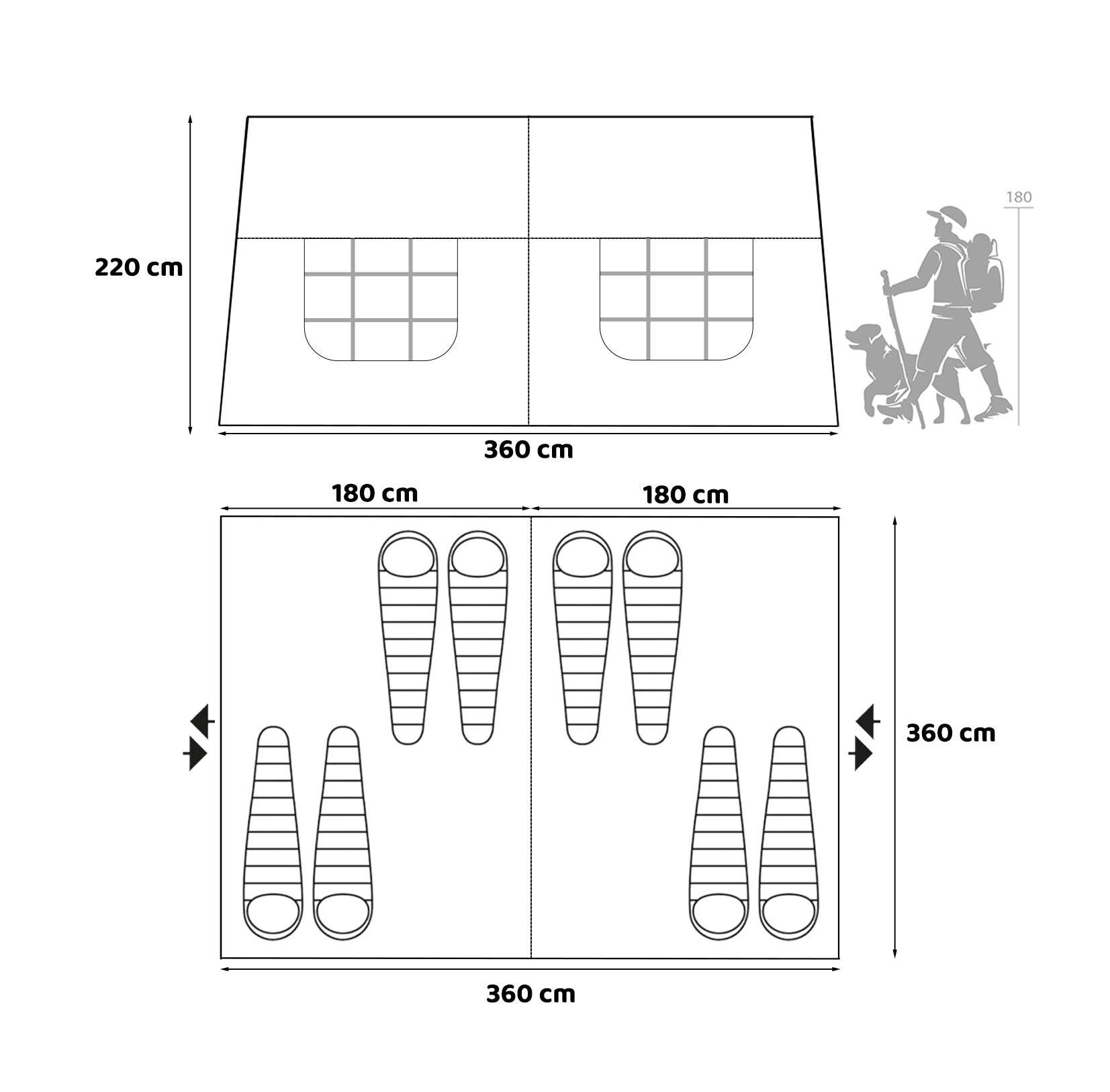 Sunny Hiker - Oppustelig Cabin Bomuld 8-personers Telt fra Sunny Hiker - billede nr. 22 hos GrejFreak.dk