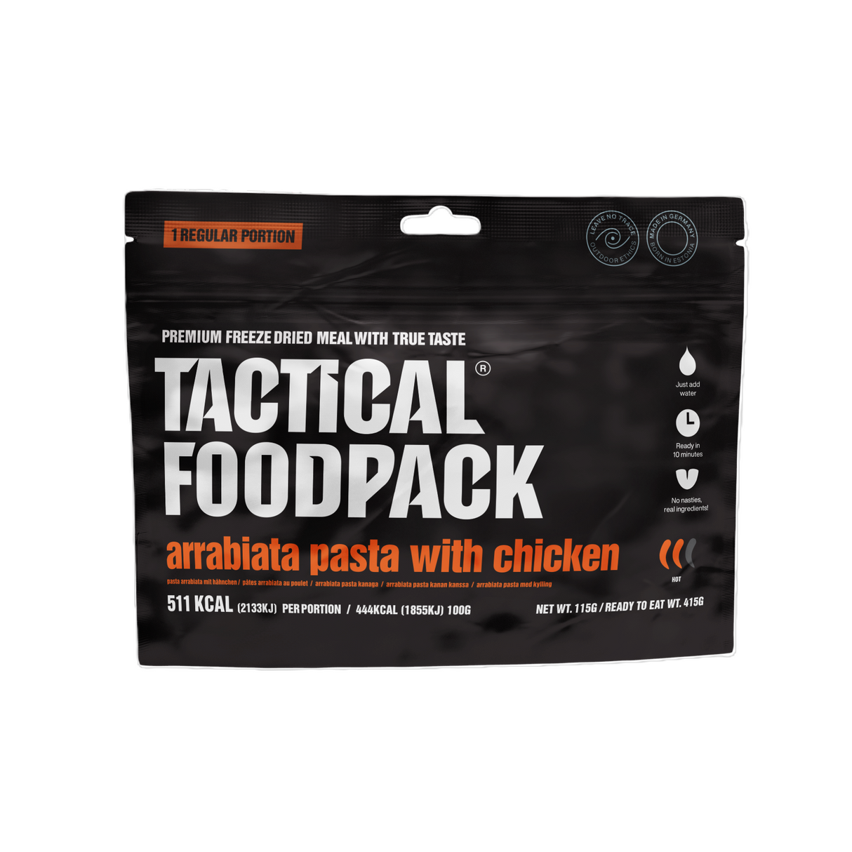 Tactical Foodpack - Arrabiata Pasta Med Kylling, 511 kcal fra Tactical Foodpack - billede nr. 2 hos GrejFreak.dk