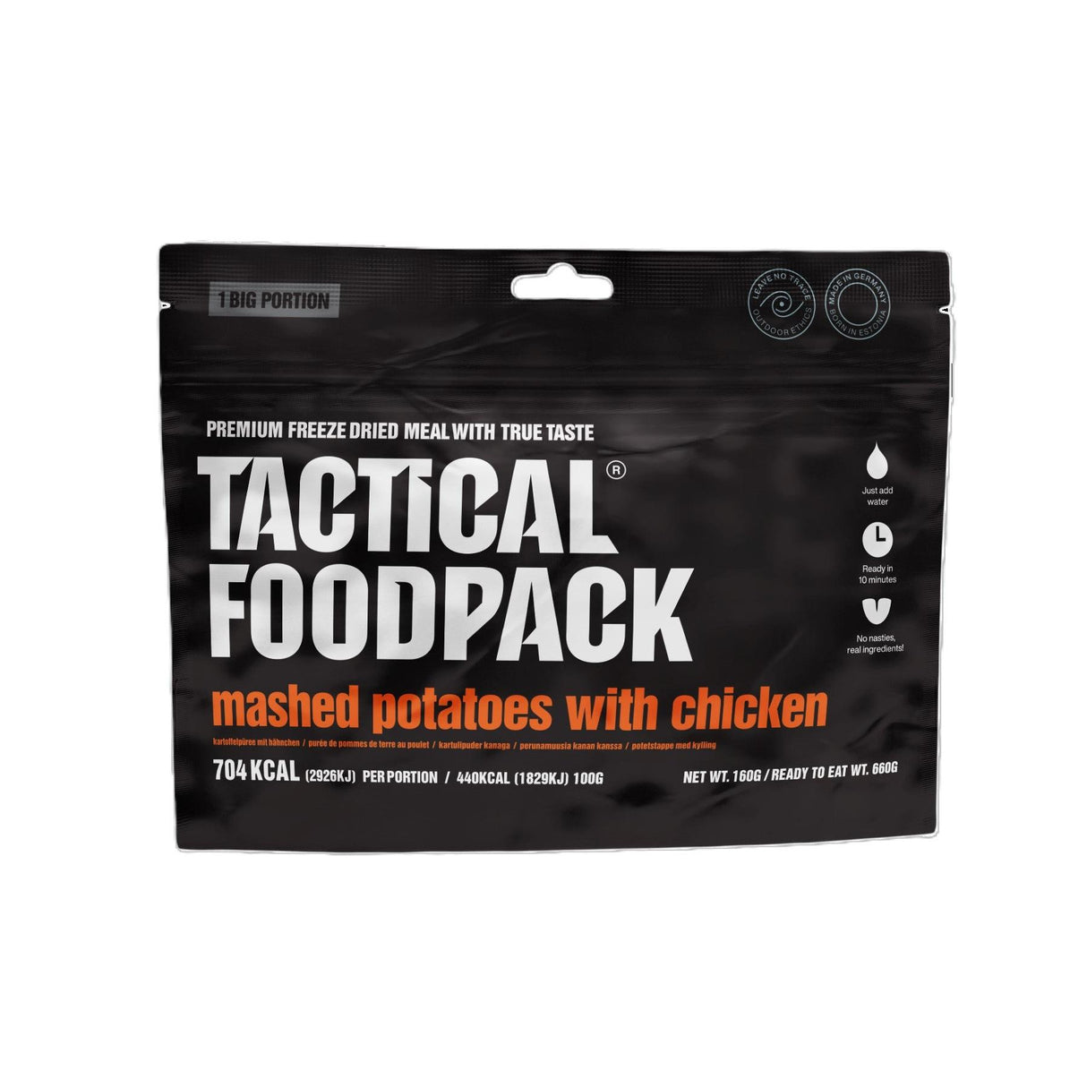 Tactical Foodpack - Kartoffelmos med Kylling - Stor Portion, 704 Kcal fra Tactical Foodpack - billede nr. 1 hos GrejFreak.dk