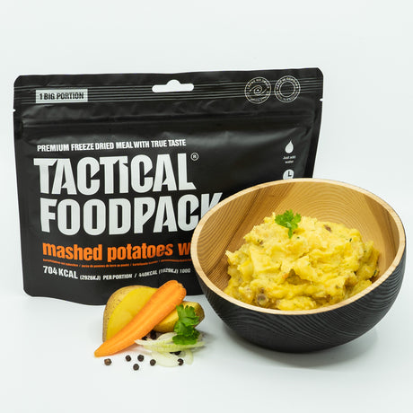 Tactical Foodpack - Kartoffelmos med Kylling - Stor Portion, 704 Kcal fra Tactical Foodpack - billede nr. 2 hos GrejFreak.dk