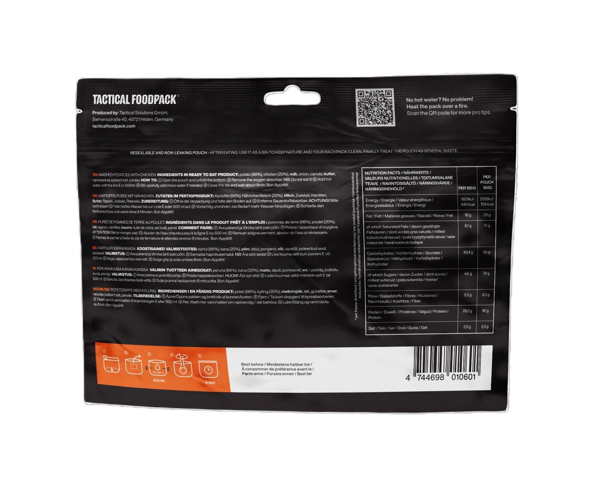 Tactical Foodpack - Kartoffelmos med Kylling - Stor Portion, 704 Kcal fra Tactical Foodpack - billede nr. 3 hos GrejFreak.dk
